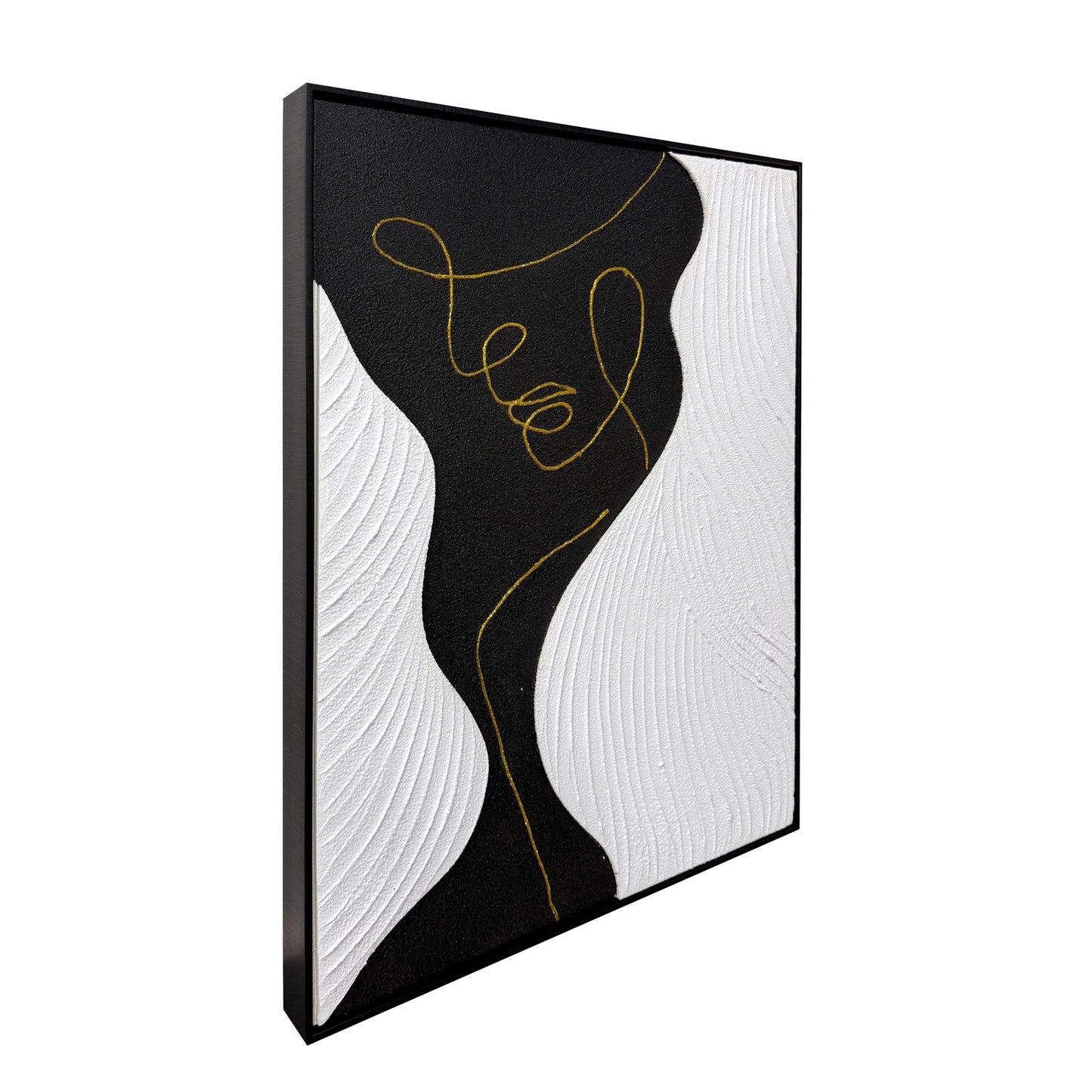 Classy Living Dramatic Contour Muse 32"x24", Black/White/Gold