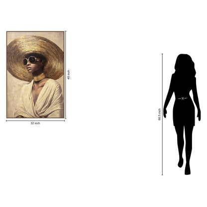 Classy Living Wild Hearted Sunlit Muse II 48"x32", Beige/Brown/Gold