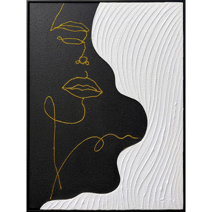 Classy Living Dramatic Contour Muse II 32"x24", Black/White/Gold