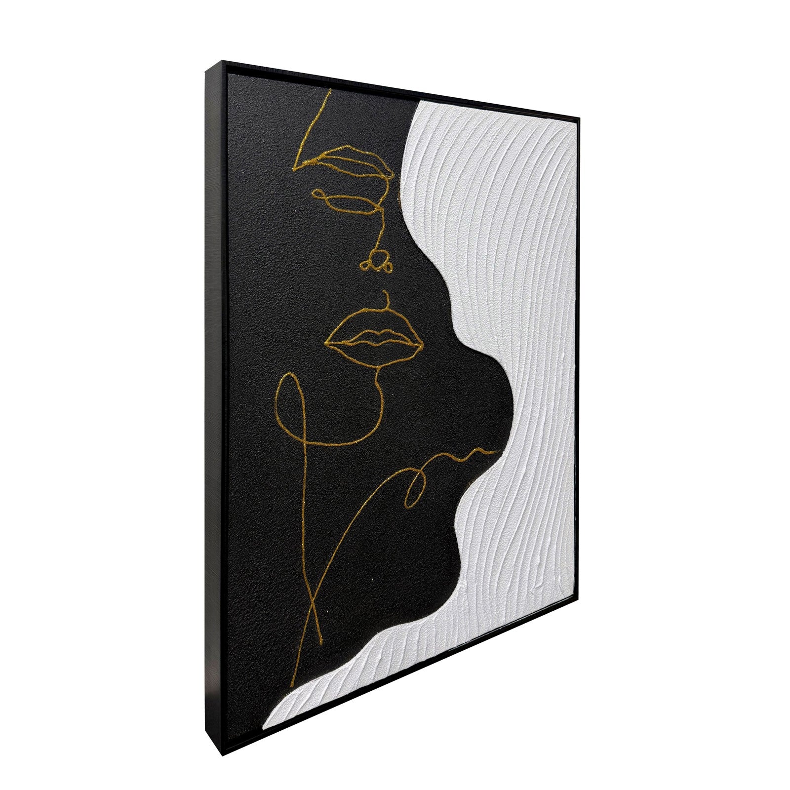 Classy Living Dramatic Contour Muse II 32"x24", Black/White/Gold