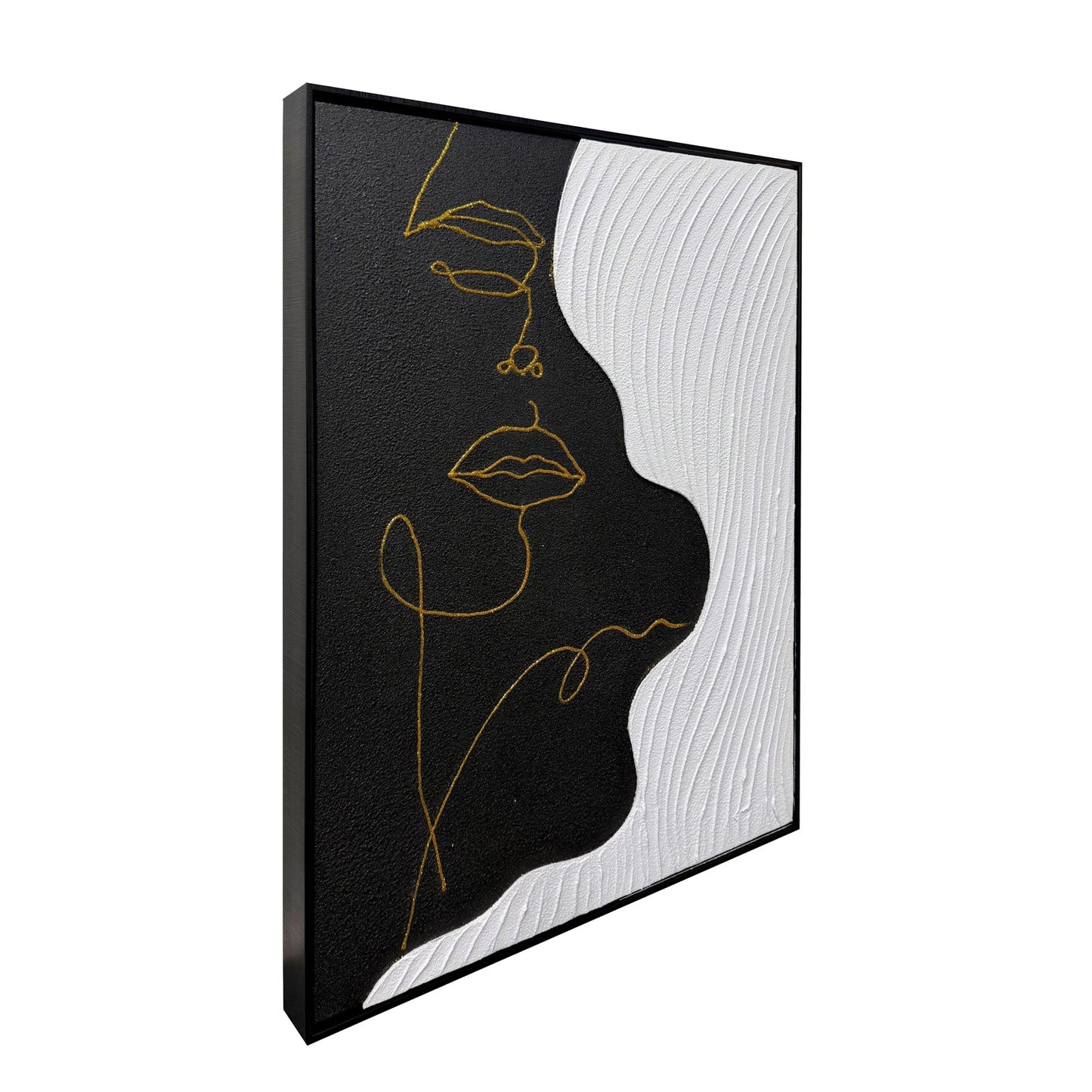 Classy Living Dramatic Contour Muse II 32"x24", Black/White/Gold