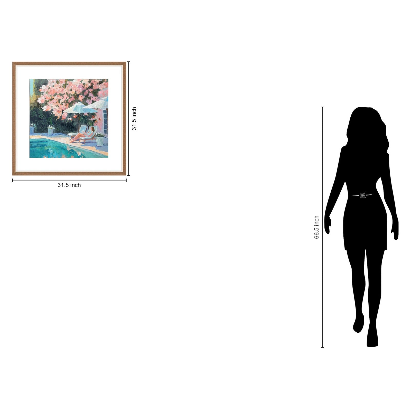 Classy Living Enchanting Poolside Blossom 32"x32", Natural Wood/White