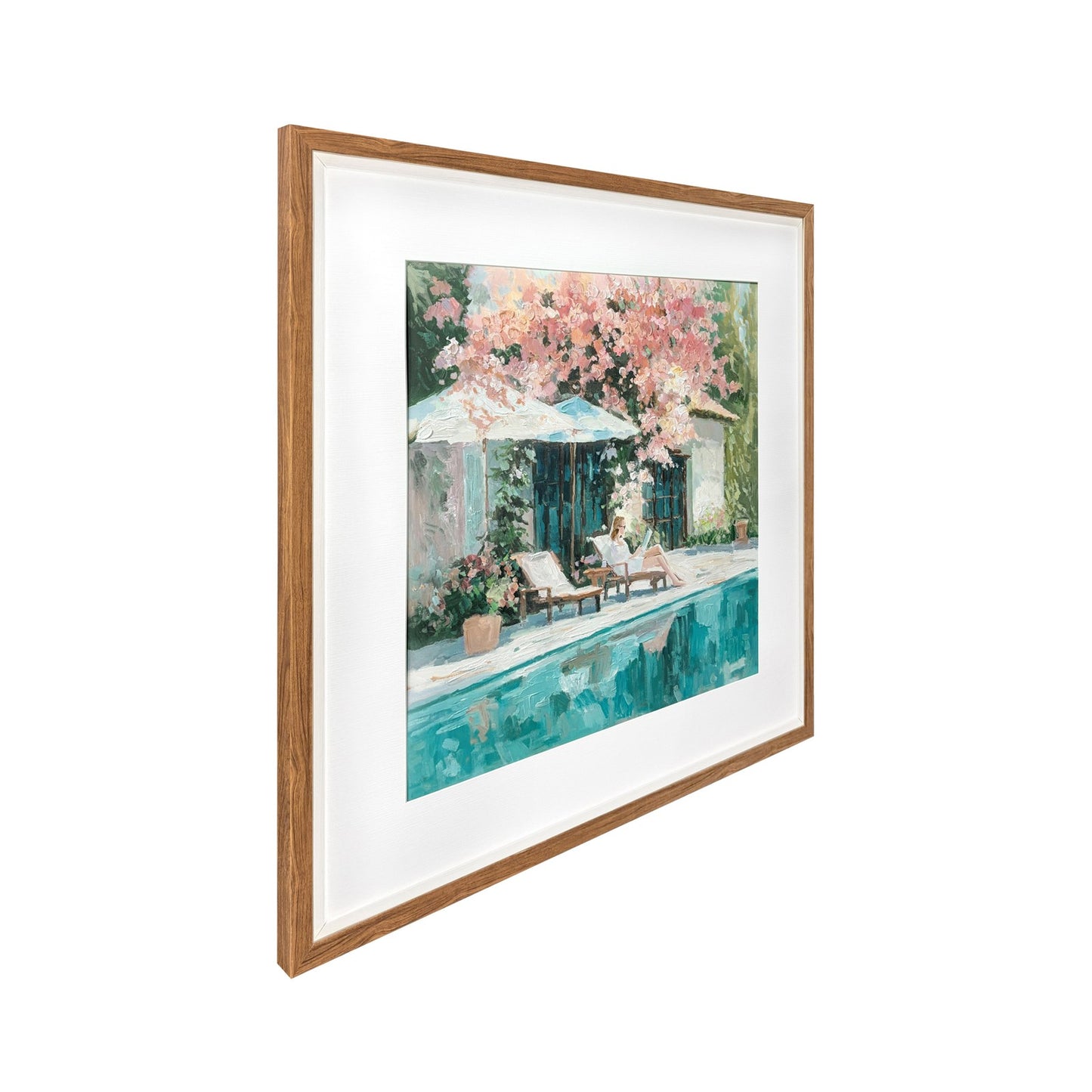 Classy Living Enchanting Poolside Blossom II 32"x32", Brown/White