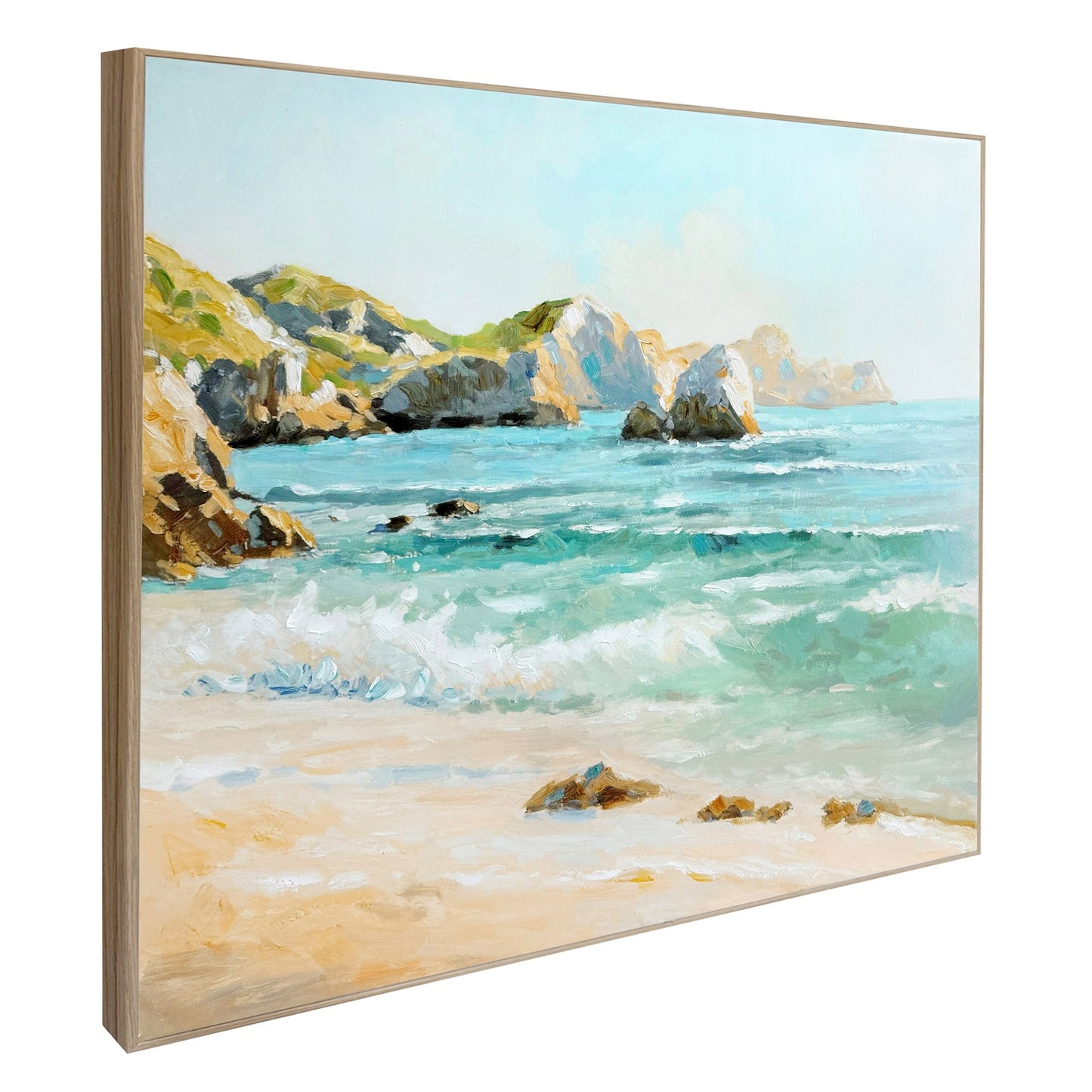 Classy Living Adventurous Coastal Daybreak, Aqua/Beige/White/Ochre