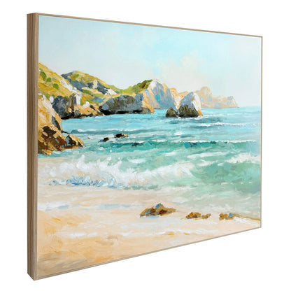 Classy Living Adventurous Coastal Daybreak, Aqua/Beige/White/Ochre