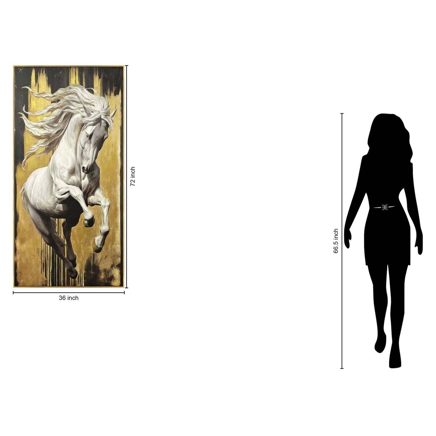 Classy Living Gilded Ivory Ascent 72"x36", Gold/Black/Ivory