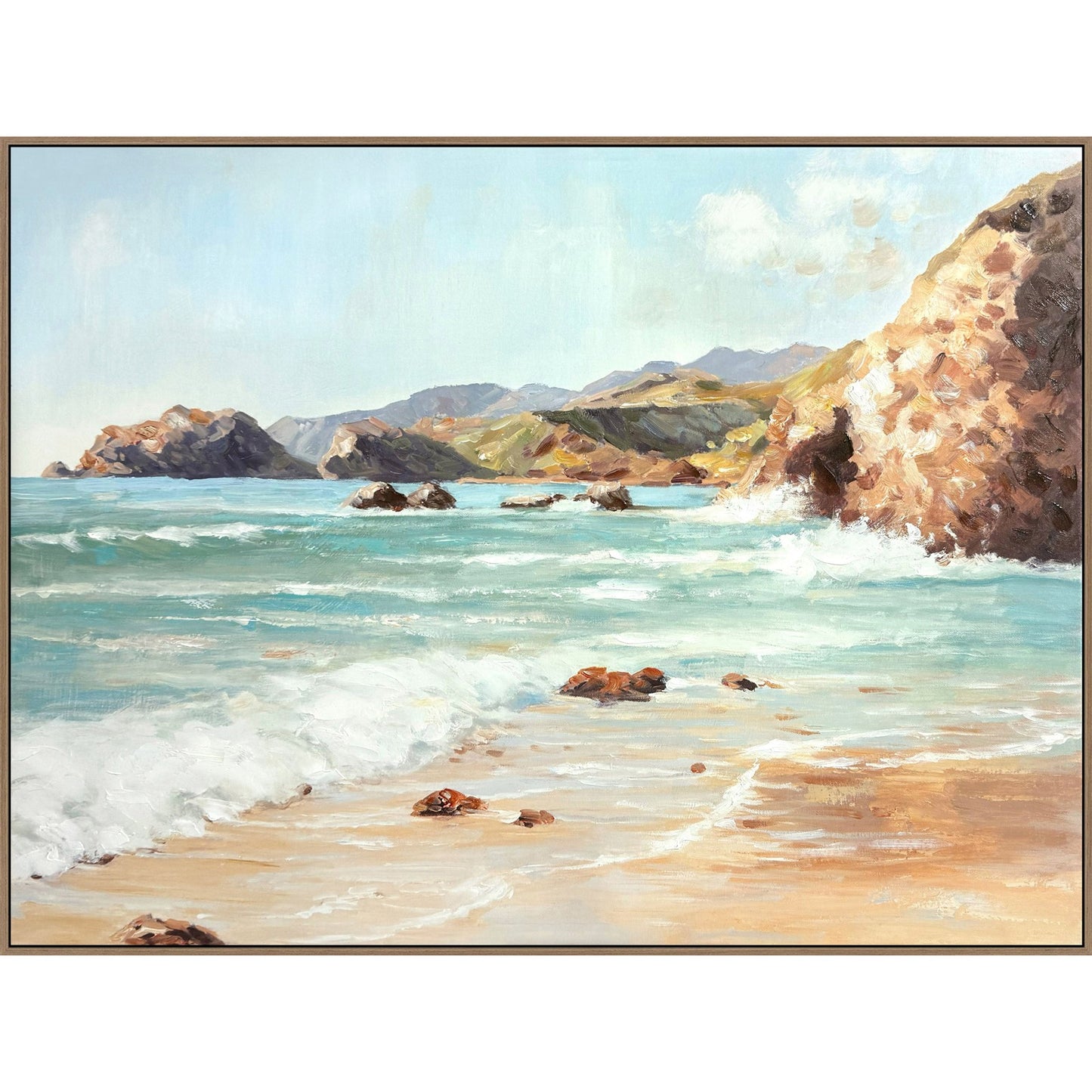 Classy Living Adventurous Coastal Daybreak II, Aqua/Beige/Brown/White