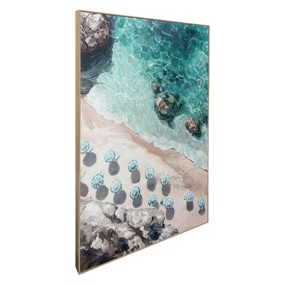 Classy Living Mesmerizing Cove Reverie, Natural/Teal/White/Beige/Gray