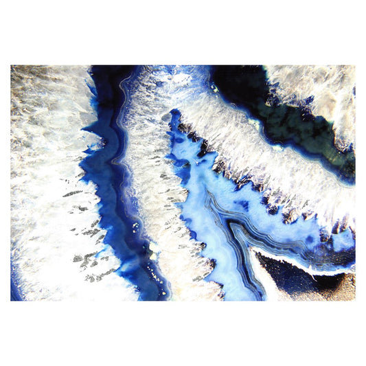 Classy Living Blue Quartz I 60x40in Frameless Wall Art | Contemporary Abstract Tempered Glass & Paper | Living Room & Office Decor | 60 x | Model SF1209