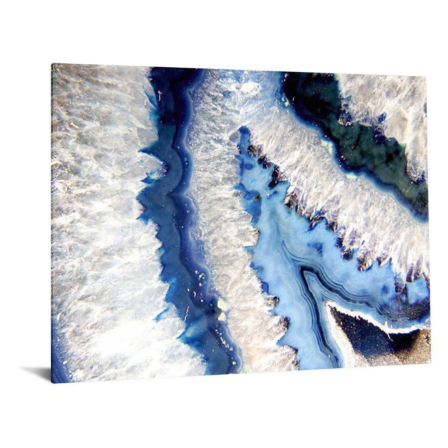 Classy Living Blue Quartz I 60x40in Frameless Wall Art | Contemporary Abstract Tempered Glass & Paper | Living Room & Office Decor | 60 x | Model SF1209