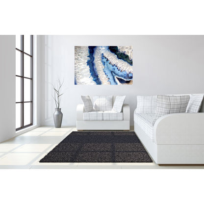 Classy Living Blue Quartz I 60x40in Frameless Wall Art | Contemporary Abstract Tempered Glass & Paper | Living Room & Office Decor | 60 x | Model SF1209