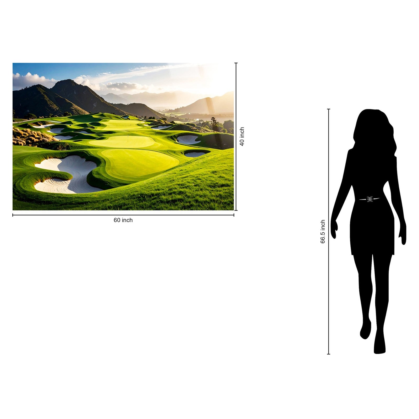 Classy Living Unstoppable Sunlit Fairway 40"x60", Green/White/Golden