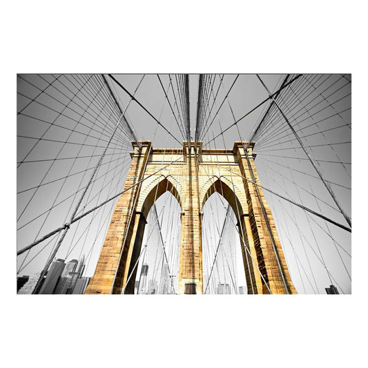 Classy Living Brooklyn Bridge 60x40in Tempered Glass Wall Art | Contemporary Multicolor Graphic Art | Living Room & Office Statement Piece | Model SF1220