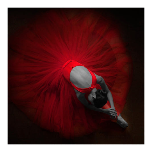 Classy Living Velvet Rehearsal 50in Square Wall Art | Contemporary Red Tempered Glass and Paper | Living Room, Bedroom & Studio Decor | 50 | Model SF1231