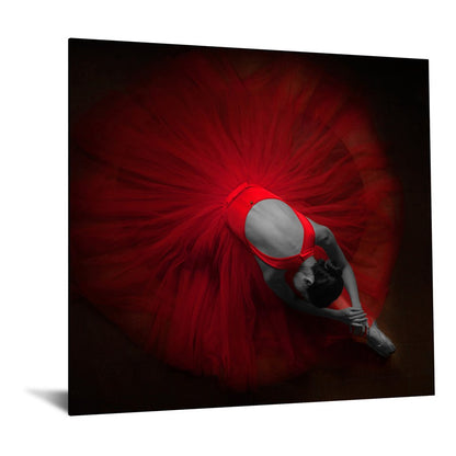 Classy Living Velvet Rehearsal 50in Square Wall Art | Contemporary Red Tempered Glass and Paper | Living Room, Bedroom & Studio Decor | 50 | Model SF1231
