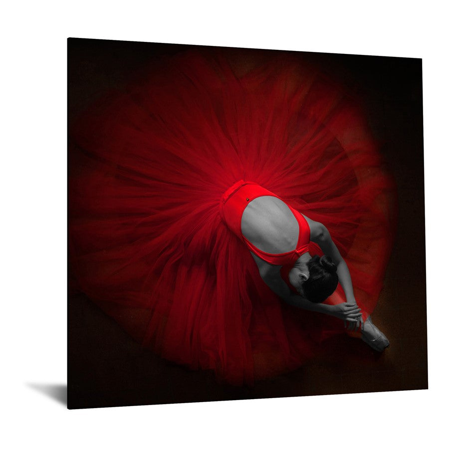 Classy Living Velvet Rehearsal 50in Square Wall Art | Contemporary Red Tempered Glass and Paper | Living Room, Bedroom & Studio Decor | 50 | Model SF1231