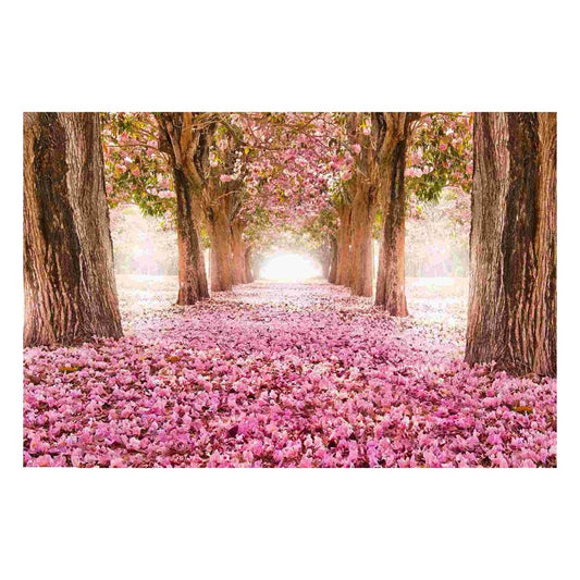 Classy Living Pink Cherry Blossom 60x40in Rectangle Wall Art | Contemporary Tempered Glass and Paper | Living Room, Bedroom & Office Decor | Model SF1343