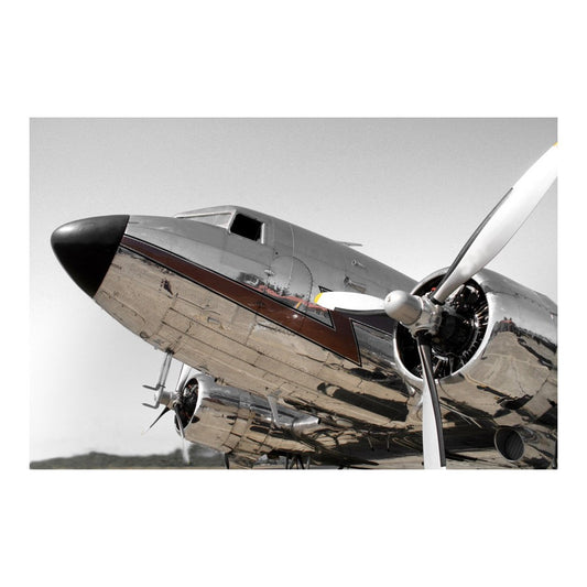 Classy Living Chrome Aircraft 60x40in Wall Art | Contemporary Silver Tempered Glass Frameless | Living Room & Office Decor | 60 x 40 x | Model SF1345
