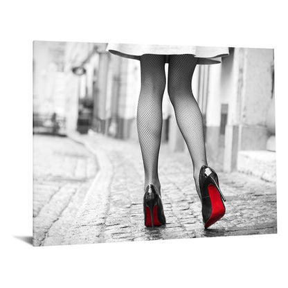 Classy Living Red Bottom Runwayless 60x40in Wall Art | Contemporary Frameless Tempered Glass | Living Room & Bedroom Statement Piece | 60 x | Model SF1351