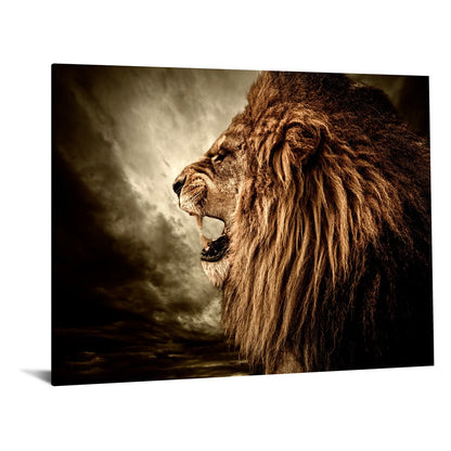 Classy Living Hear Me Roar 60x40in Frameless Glass Wall Art | Contemporary Multicolor Paper Art | Living Room & Office Statement Piece | 60 | Model SF1355