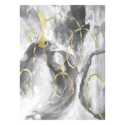 Classy Living Abstract Spiral 40x60 Frameless Glass Wall Art | Contemporary Gray White Gold | Living Room & Office Decor | 40 x 60 x 0.125 | Model SF1358