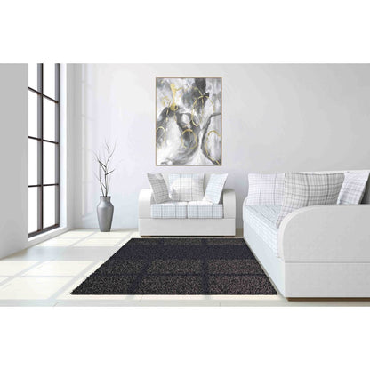 Classy Living Abstract Spiral 40x60 Frameless Glass Wall Art | Contemporary Gray White Gold | Living Room & Office Decor | 40 x 60 x 0.125 | Model SF1358