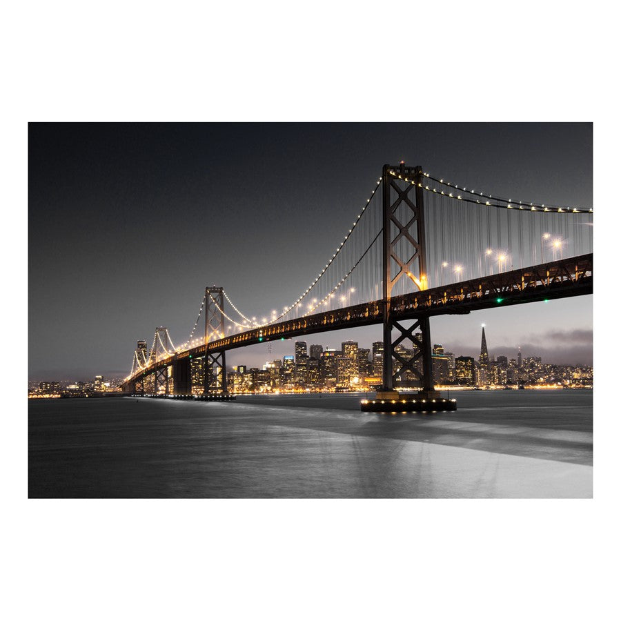 Classy Living Bridge Escape 60x40in Frameless Glass Wall Art | Contemporary Architectural Photograph on Tempered Glass | Living Room & | Model SF1374