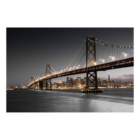 Classy Living Bridge Escape 60x40in Frameless Glass Wall Art | Contemporary Architectural Photograph on Tempered Glass | Living Room & | Model SF1374