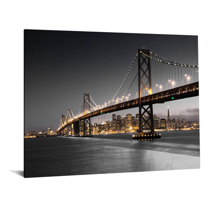 Classy Living Bridge Escape 60x40in Frameless Glass Wall Art | Contemporary Architectural Photograph on Tempered Glass | Living Room & | Model SF1374