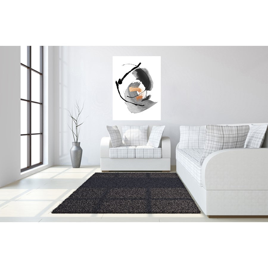 Classy Living Copper Pulse 40x60in Frameless Glass Wall Art | Contemporary Abstract with Copper Foil Accents | Living Room & Office Decor | Model SF1382