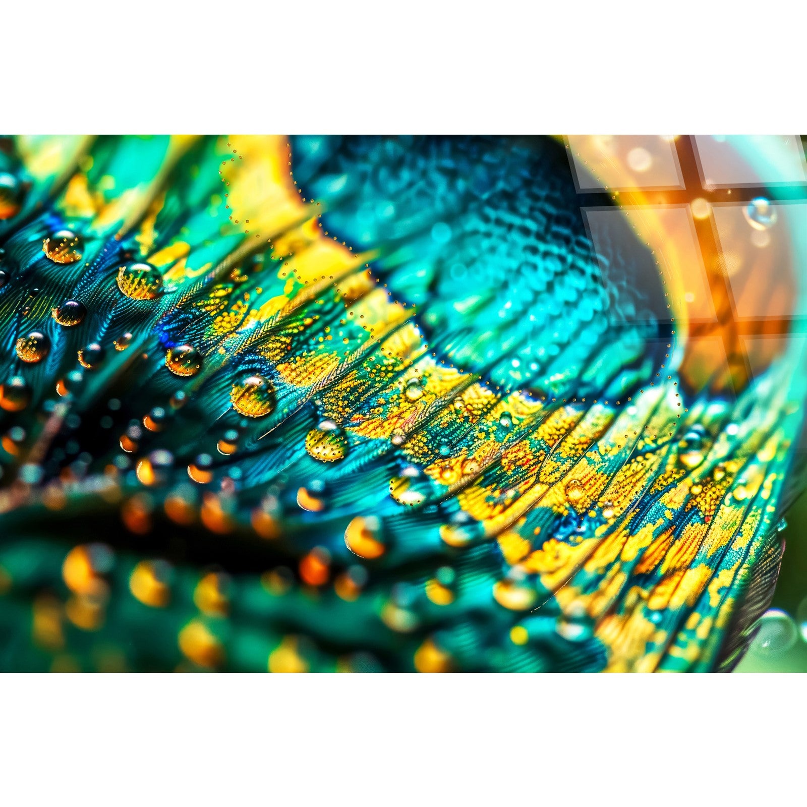 Classy Living Exquisite Iridescent, Teal/Aqua/Yellow/Gold/Black