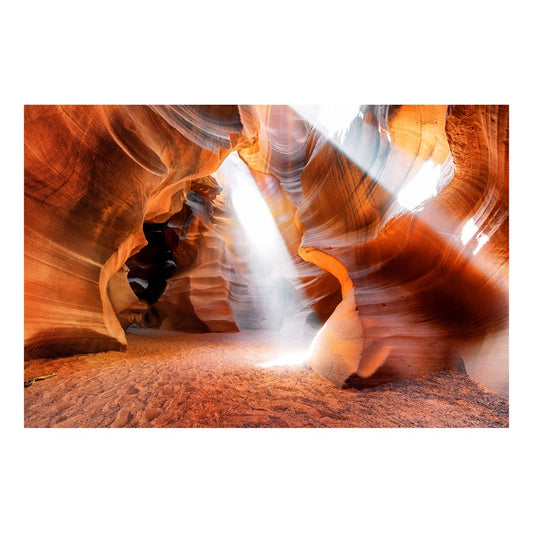 Classy Living Canyon Art 60x40in Frameless Glass Wall Art | Contemporary Orange Multicolor Paper Print | Living Room & Office Decor | 60 x | Model SF1389