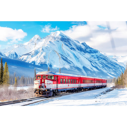 Classy Living Adventurous Winter Rail Passage 40"x60", Clear/Red/White