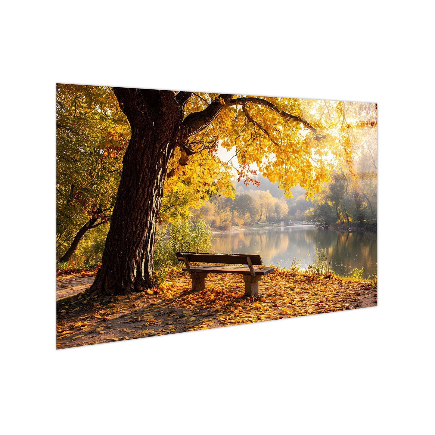 Classy Living Gilded Autumn Lakeside 40"x60", Gold/Brown/Gray