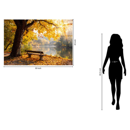 Classy Living Gilded Autumn Lakeside 40"x60", Gold/Brown/Gray
