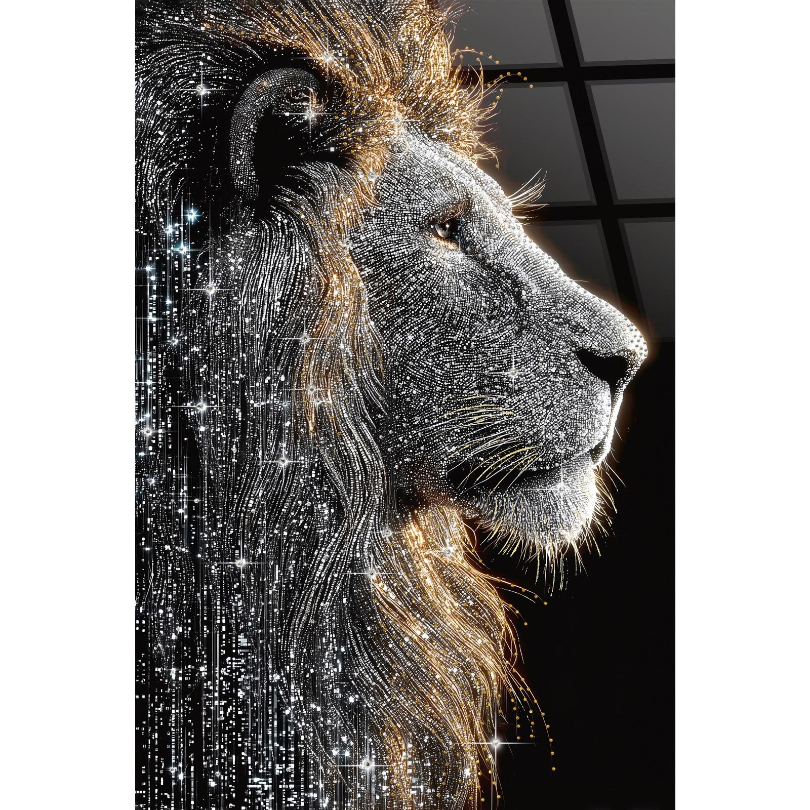 Classy Living Dramatic Starlit Sovereign 60"x40", Black/Gold/Silver