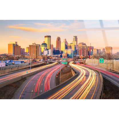 Classy Living Wonder Minneapolis Neon Highways, Gold/Gray/Pink/Orange