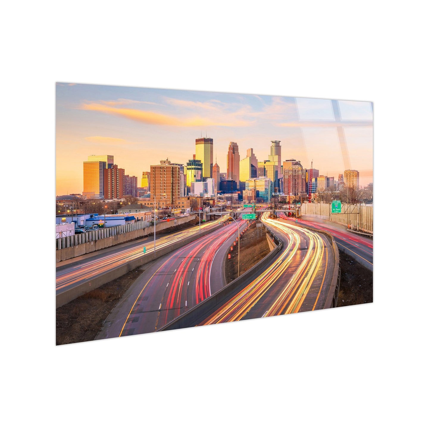 Classy Living Wonder Minneapolis Neon Highways, Gold/Gray/Pink/Orange