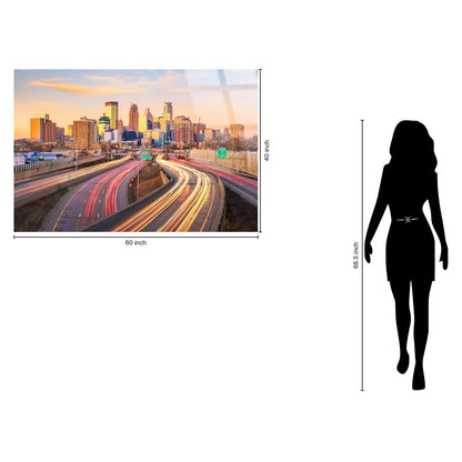 Classy Living Wonder Minneapolis Neon Highways, Gold/Gray/Pink/Orange