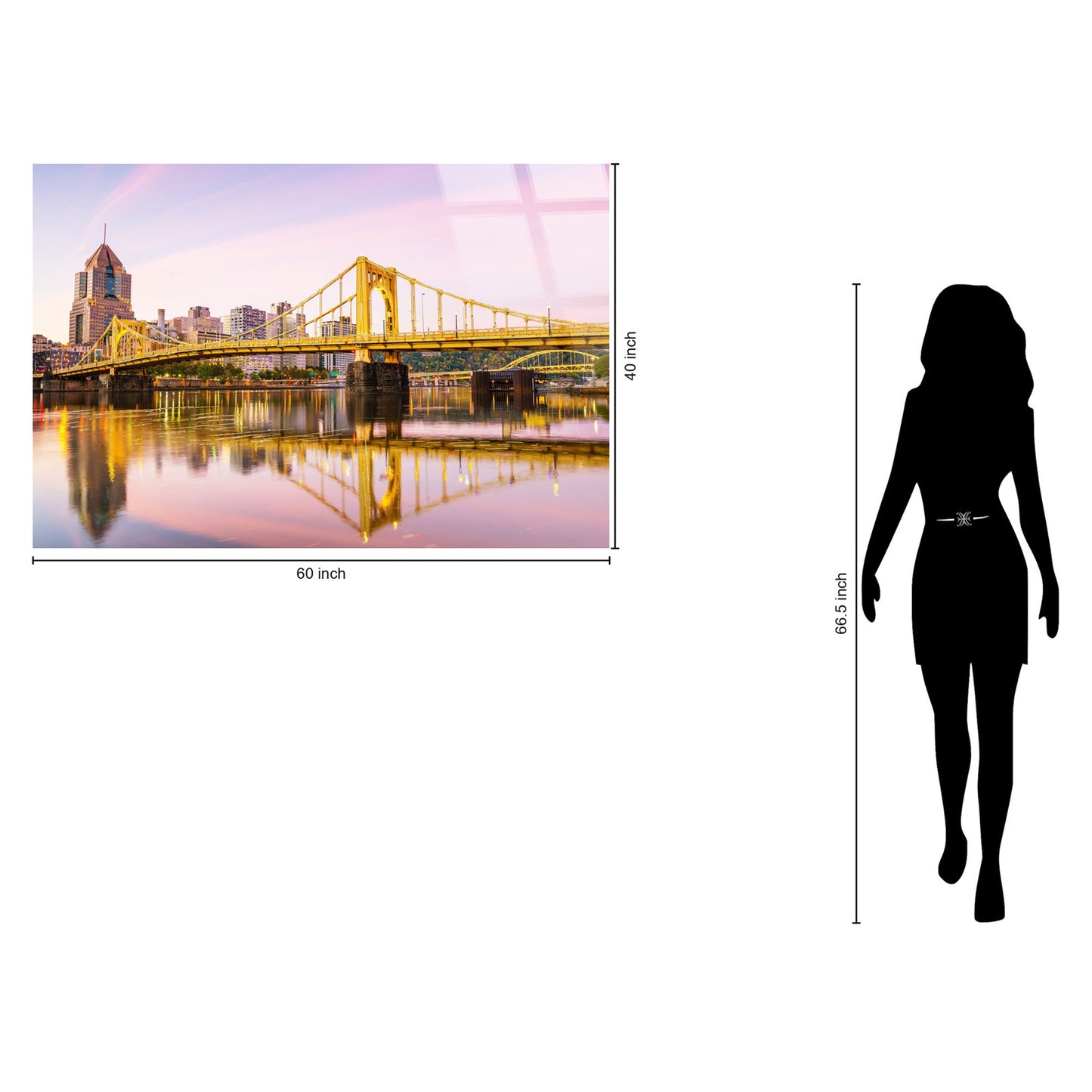 Classy Living Wonder Gld Bridge Reflections, Gold/Pink/Lavender/Gray