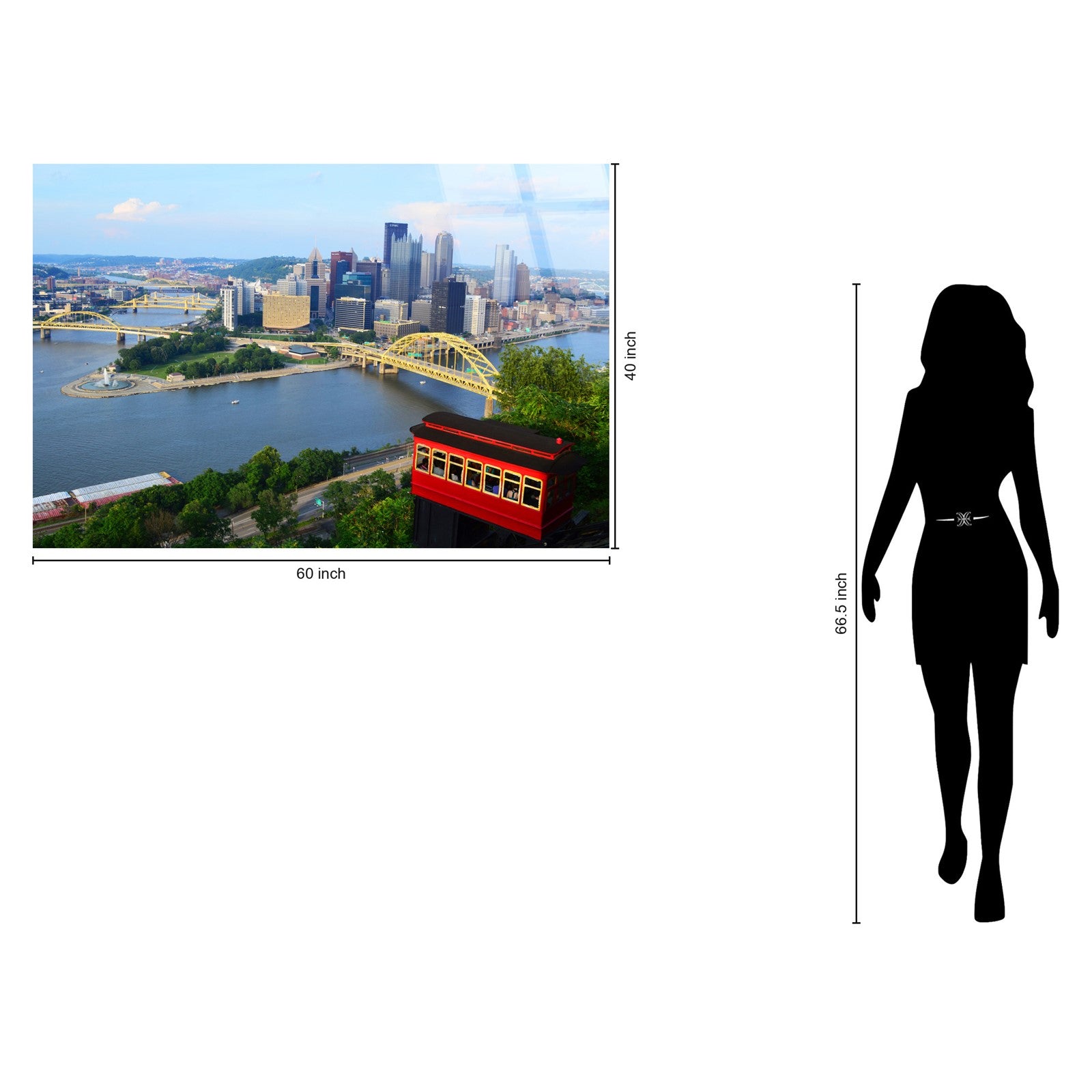 Classy Living Wonder Pittsburgh Overlook, Blue/Green/Yellow/Red/Black