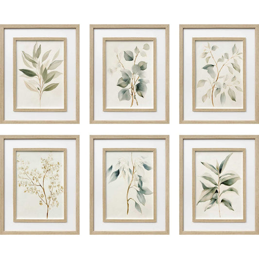 Classy Living Poetic Quiet Botanical 48"x60" Print, Beige/Green/White
