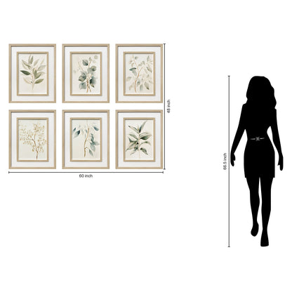 Classy Living Poetic Quiet Botanical 48"x60" Print, Beige/Green/White