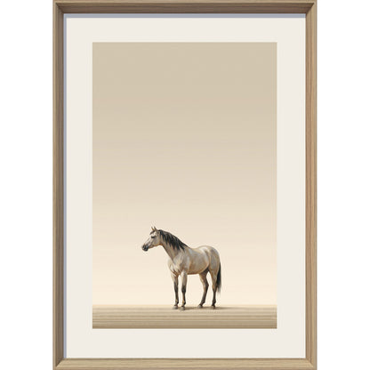 Classy Living Timeless Quiet Stallion 28"x20" Print, Beige/Brown/White
