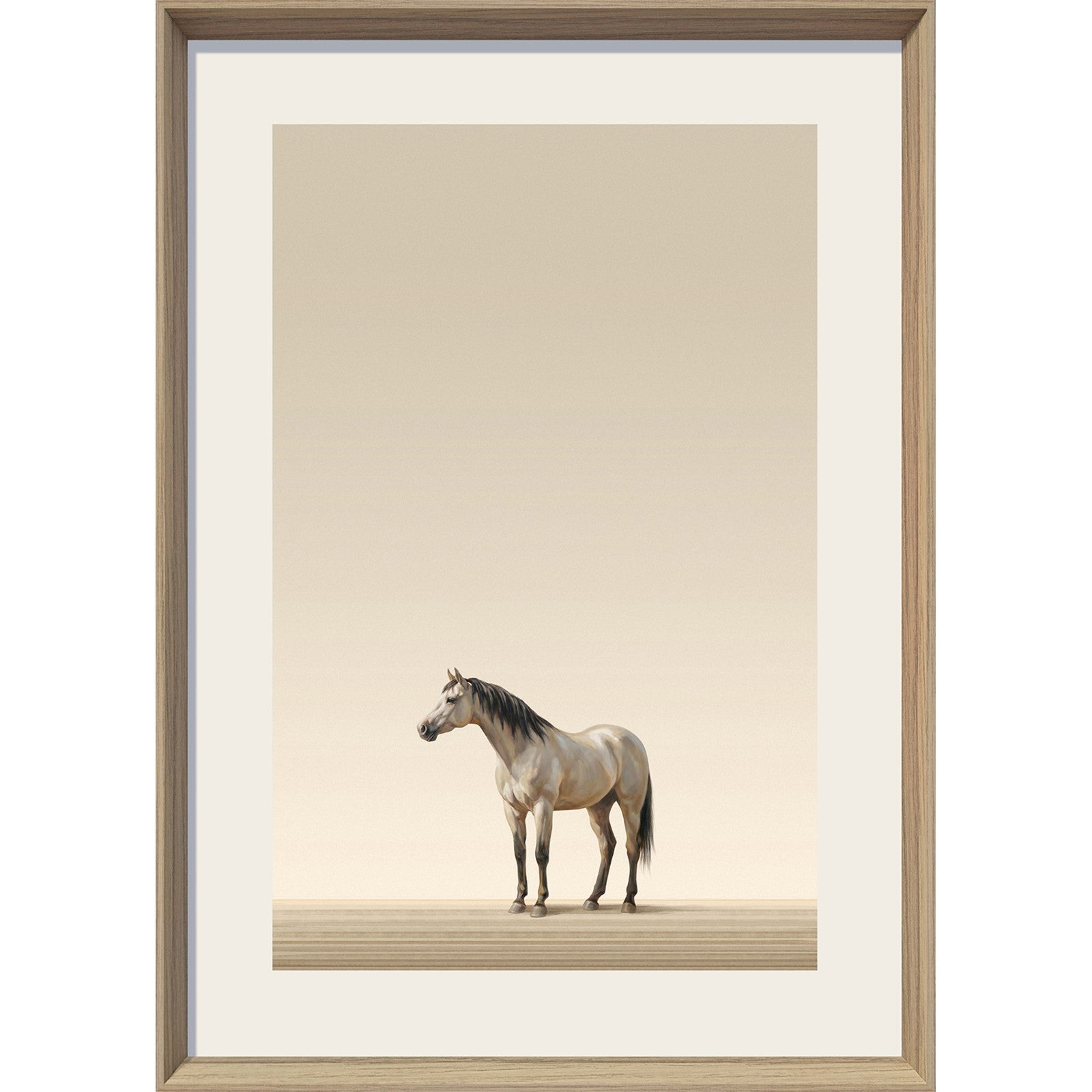 Classy Living Timeless Quiet Stallion 28"x20" Print, Beige/Brown/White