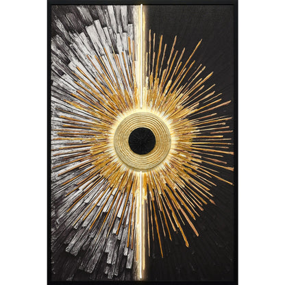 Classy Living Dramatic Solar Divide 48"x33", Black/White/Gold