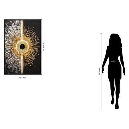 Classy Living Dramatic Solar Divide 48"x33", Black/White/Gold