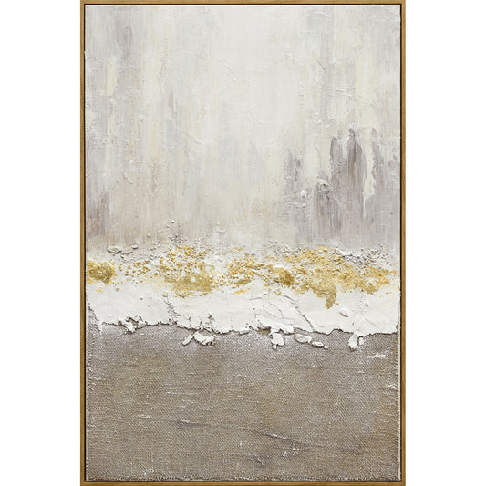 Classy Living Timeless Gilded Strata, Ivory/Taupe/Gold/Natural Wood