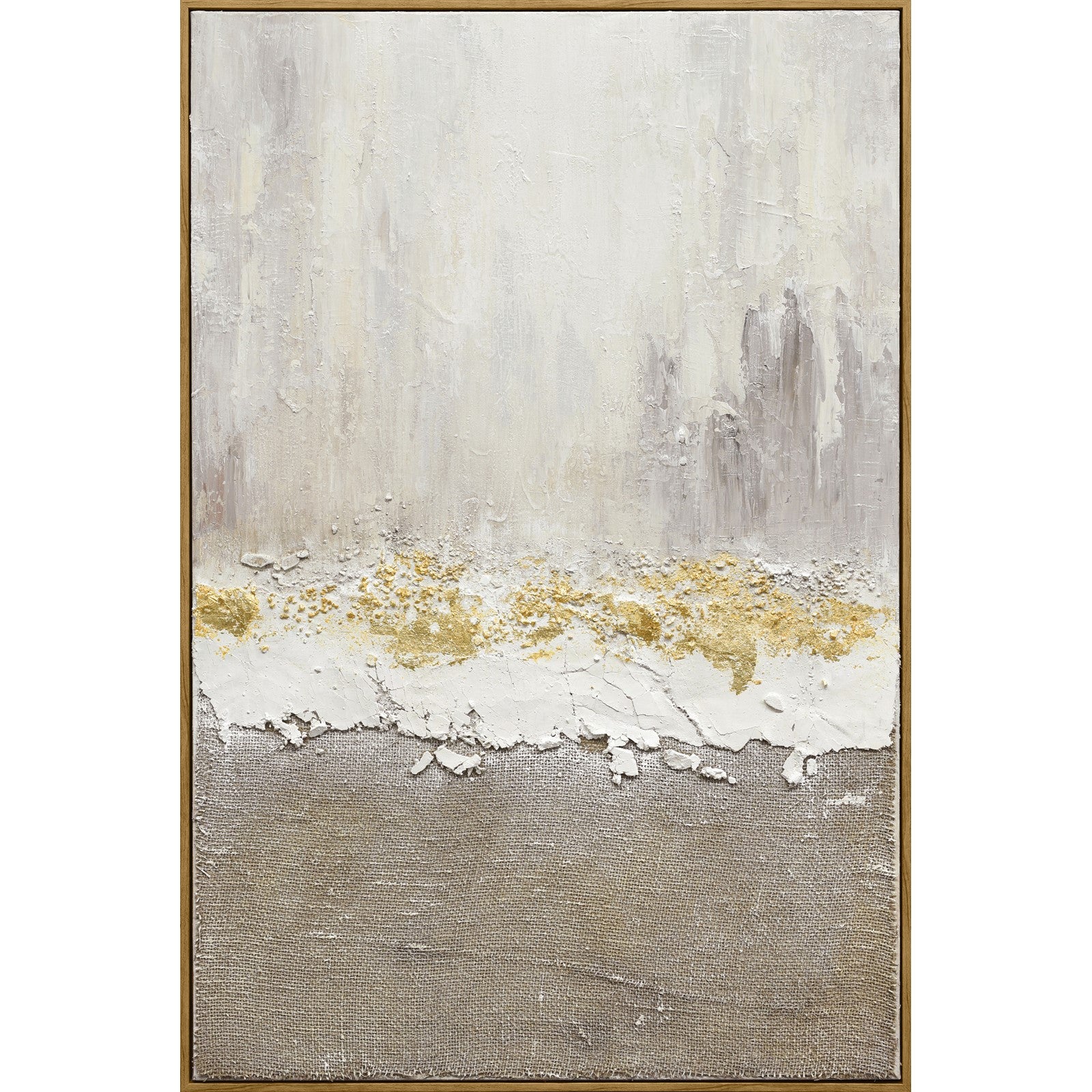 Classy Living Timeless Gilded Strata, Ivory/Taupe/Gold/Natural Wood