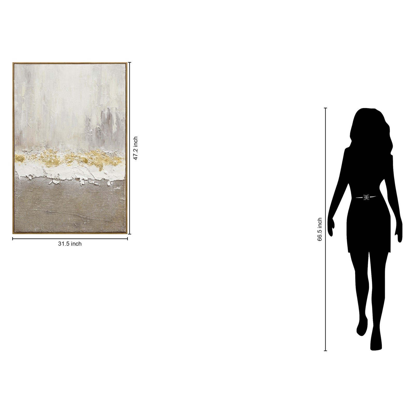 Classy Living Timeless Gilded Strata, Ivory/Taupe/Gold/Natural Wood